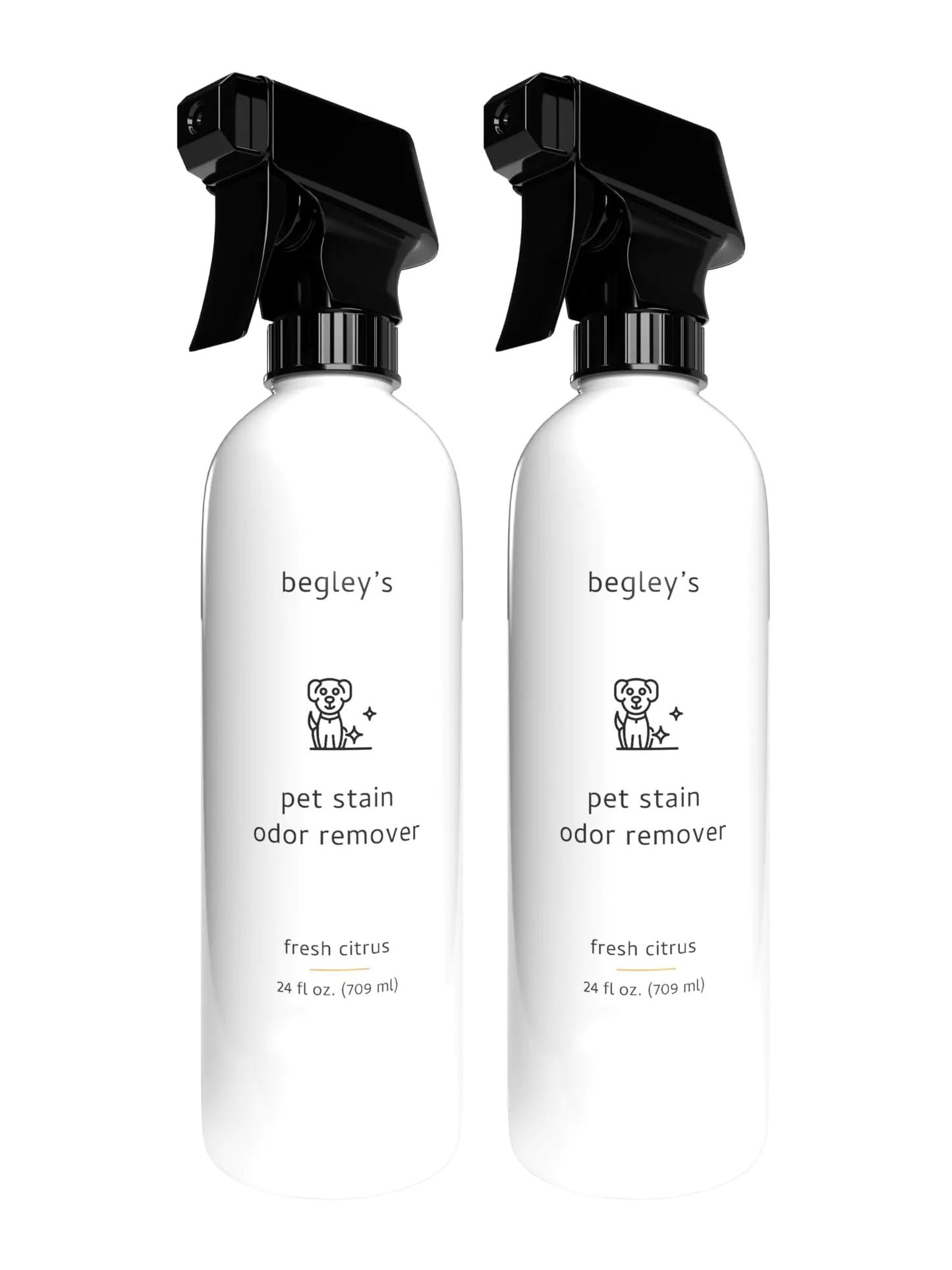 Begleys Pet Stain and Odor Remover - Pet Odor Eliminator for Home - Pet Urine Enzyme Cleaner - Pet Carpet Cleaner for Pets - Enzymatic Cleaner for Dog Urine Cat Pee Feces - 24 Ounce 2 Pack